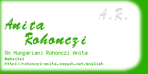 anita rohonczi business card